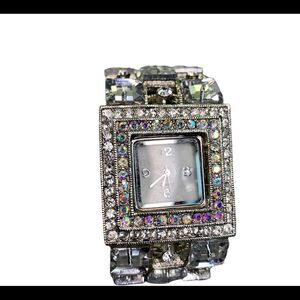 💥sparkly rhinestone iridescent embellished costume jewellery bracelet watch